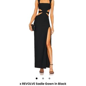 Michael Costello Black Cut-Out Maxi Dress